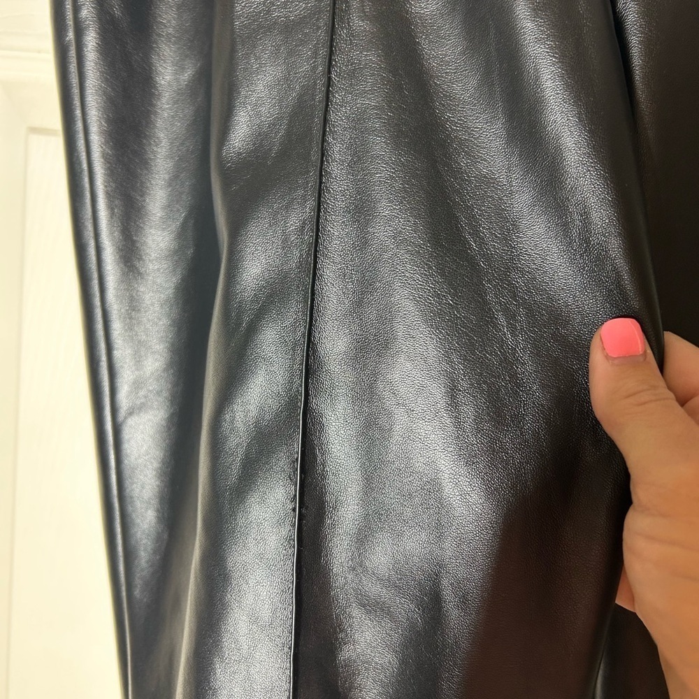 Womens Maison d’Amelie Black Faux Leather Joggers Size 12 Bikercore - Picture 3 of 13